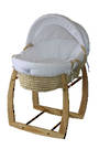 'Pod' unpadded Waffle Lined Moses Basket Set